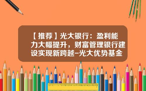 【推荐】光大银行：盈利能力大幅提升，财富管理银行建设实现新跨越-光大优势基金净值