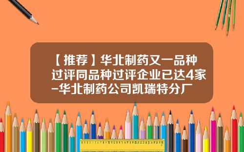 【推荐】华北制药又一品种过评同品种过评企业已达4家-华北制药公司凯瑞特分厂