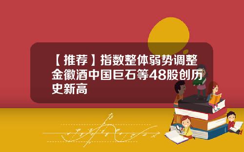 【推荐】指数整体弱势调整金徽酒中国巨石等48股创历史新高
