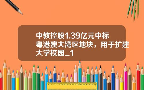 中教控股1.39亿元中标粤港澳大湾区地块,用于扩建大学校园_1