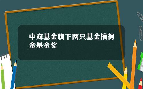 中海基金旗下两只基金摘得金基金奖