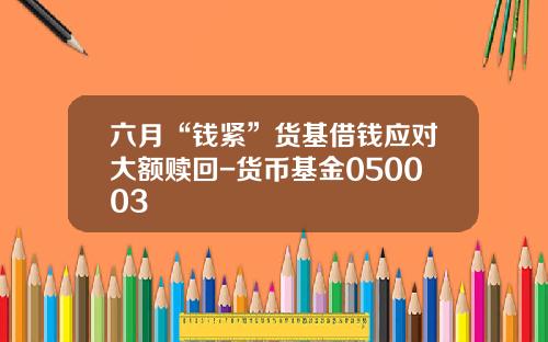 六月“钱紧”货基借钱应对大额赎回-货币基金050003