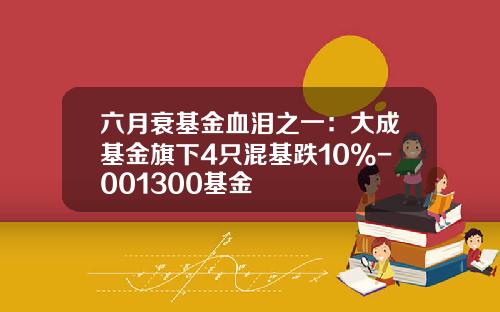 六月衰基金血泪之一:大成基金旗下4只混基跌10%-001300基金