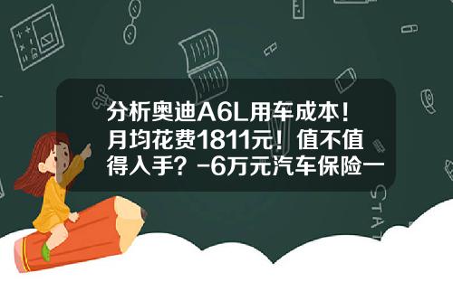 分析奥迪A6L用车成本！月均花费1811元！值不值得入手？-6万元汽车保险一年多少钱【新闻】