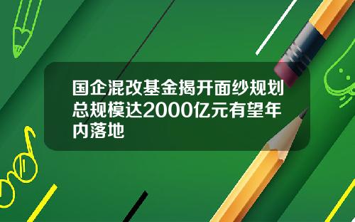 国企混改基金揭开面纱规划总规模达2000亿元有望年内落地