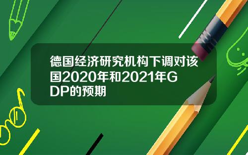 德国经济研究机构下调对该国2020年和2021年GDP的预期