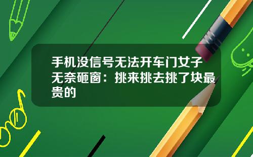 手机没信号无法开车门女子无奈砸窗:挑来挑去挑了块最贵的