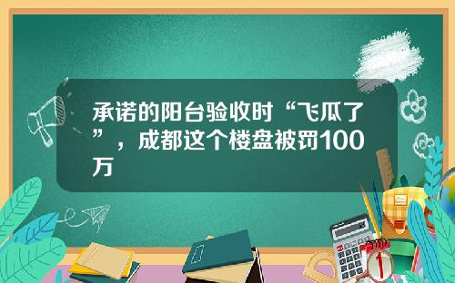 承诺的阳台验收时“飞瓜了”,成都这个楼盘被罚100万