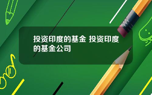 投资印度的基金 投资印度的基金公司