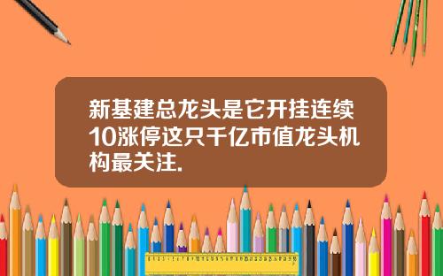 新基建总龙头是它开挂连续10涨停这只千亿市值龙头机构最关注.