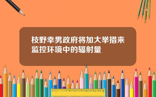 枝野幸男政府将加大举措来监控环境中的辐射量