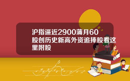 沪指逼近2900蒲月60股创历史新高外资追捧股看这里附股