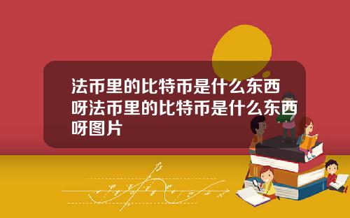 法币里的比特币是什么东西呀法币里的比特币是什么东西呀图片