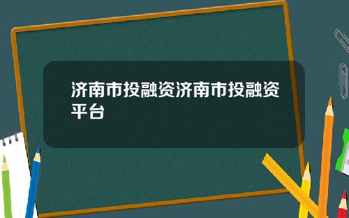 济南市投融资济南市投融资平台