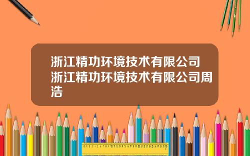 浙江精功环境技术有限公司浙江精功环境技术有限公司周浩