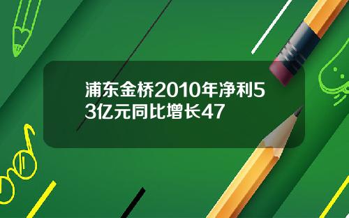 浦东金桥2010年净利53亿元同比增长47