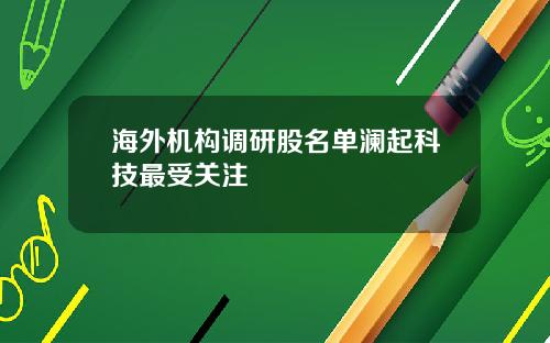 海外机构调研股名单澜起科技最受关注