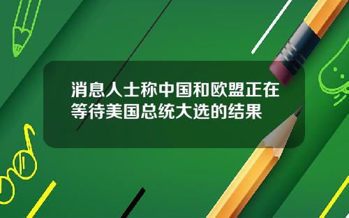 消息人士称中国和欧盟正在等待美国总统大选的结果