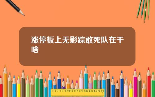 涨停板上无影踪敢死队在干啥
