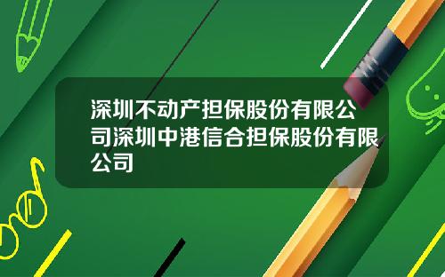 深圳不动产担保股份有限公司深圳中港信合担保股份有限公司