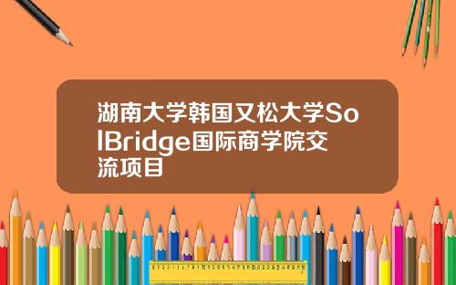 湖南大学韩国又松大学SolBridge国际商学院交流项目