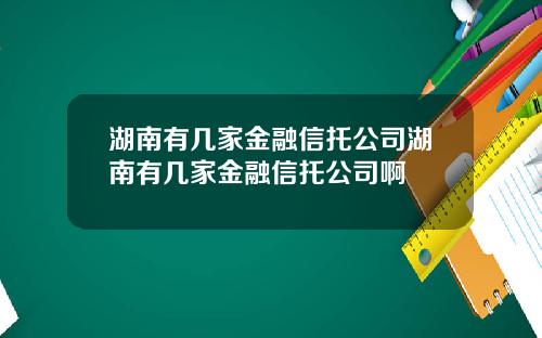 湖南有几家金融信托公司湖南有几家金融信托公司啊