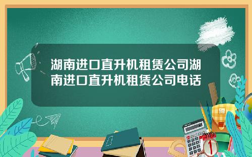 湖南进口直升机租赁公司湖南进口直升机租赁公司电话