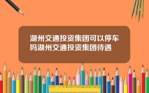 湖州交通投资集团可以停车吗湖州交通投资集团待遇