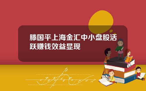 滕国平上海金汇中小盘股活跃赚钱效益显现