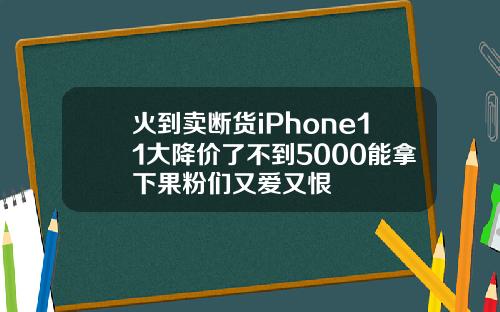 火到卖断货iPhone11大降价了不到5000能拿下果粉们又爱又恨