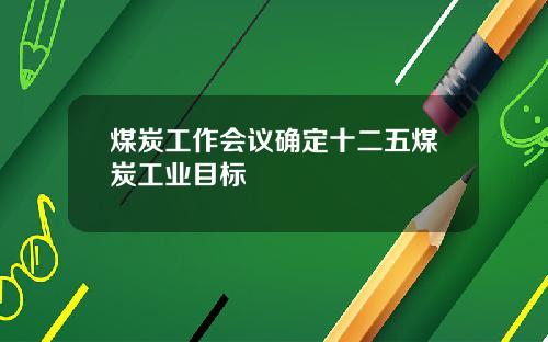 煤炭工作会议确定十二五煤炭工业目标
