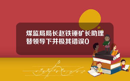 煤监局局长赵铁锤矿长助理替领导下井极其错误0
