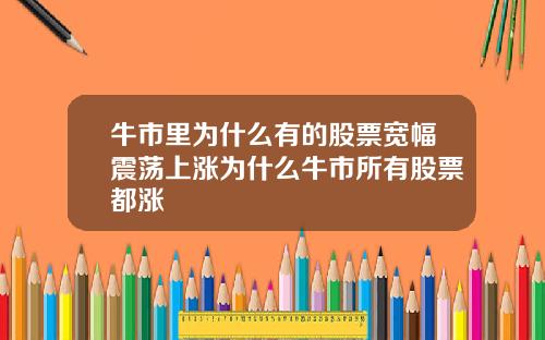 牛市里为什么有的股票宽幅震荡上涨为什么牛市所有股票都涨