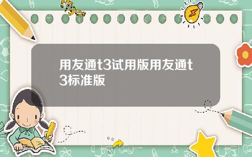 用友通t3试用版用友通t3标准版