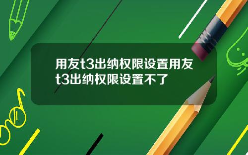 用友t3出纳权限设置用友t3出纳权限设置不了