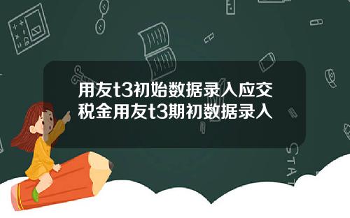 用友t3初始数据录入应交税金用友t3期初数据录入