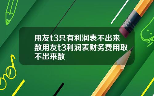 用友t3只有利润表不出来数用友t3利润表财务费用取不出来数