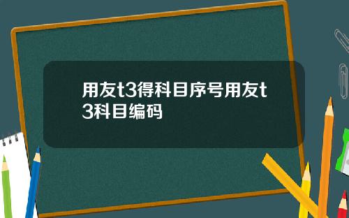 用友t3得科目序号用友t3科目编码