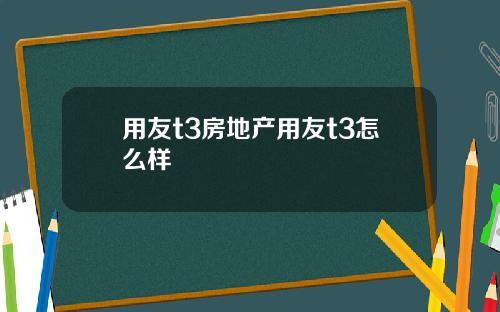 用友t3房地产用友t3怎么样