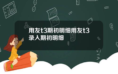 用友t3期初明细用友t3录入期初明细