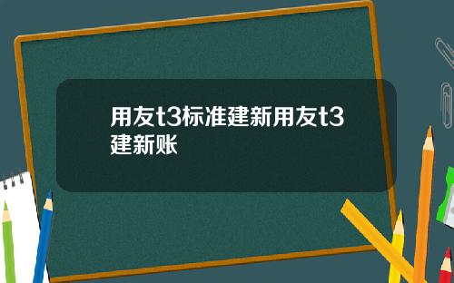 用友t3标准建新用友t3建新账