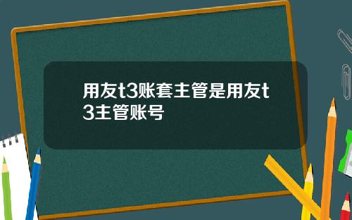 用友t3账套主管是用友t3主管账号