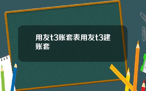 用友t3账套表用友t3建账套