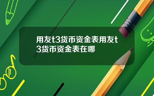 用友t3货币资金表用友t3货币资金表在哪