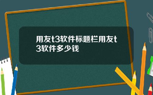 用友t3软件标题栏用友t3软件多少钱