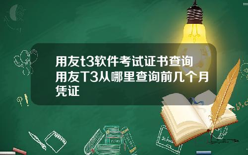 用友t3软件考试证书查询用友T3从哪里查询前几个月凭证