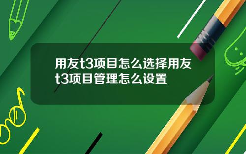 用友t3项目怎么选择用友t3项目管理怎么设置