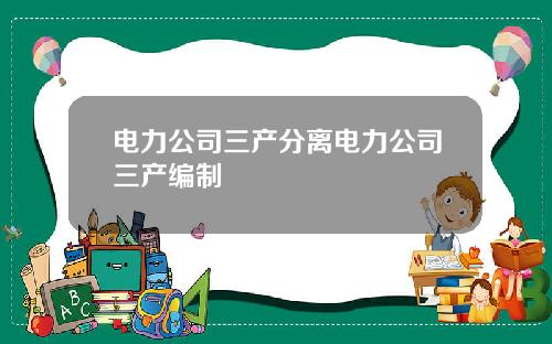 电力公司三产分离电力公司三产编制