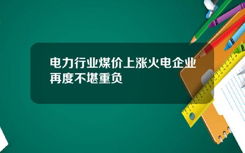 电力行业煤价上涨火电企业再度不堪重负