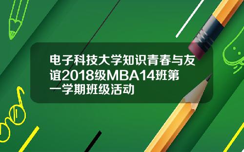 电子科技大学知识青春与友谊2018级MBA14班第一学期班级活动